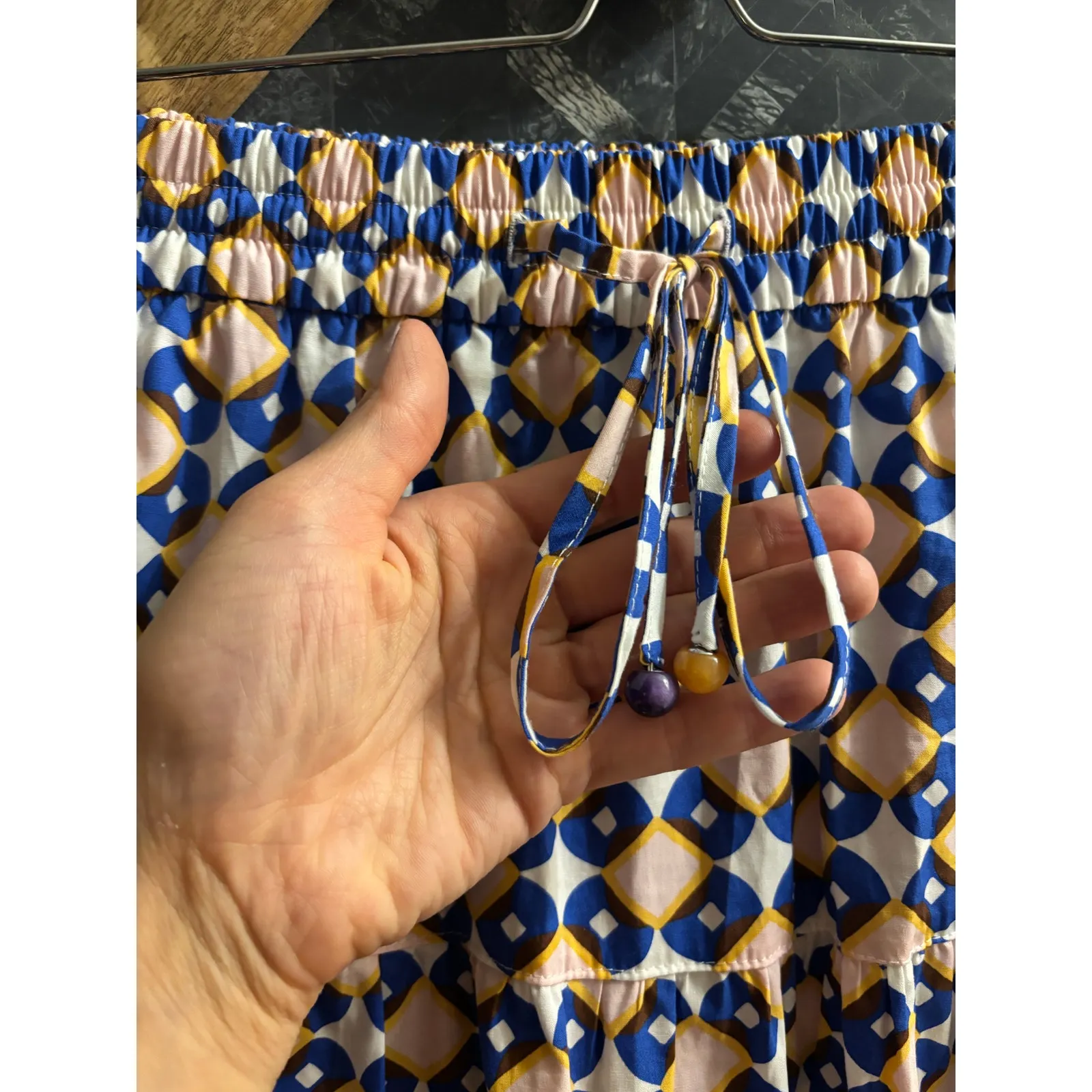 Zara Geometric Print Tiered Maxi Skirt - Image 4