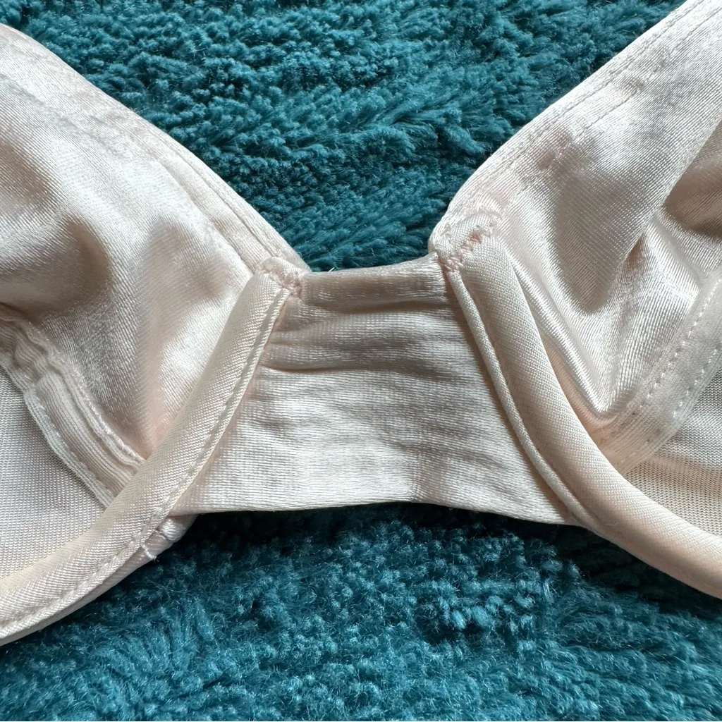Vintage 90s Victoria’s Secret Second Skin Satin Bra 36A Pink Silky Smooth Retro - Image 7
