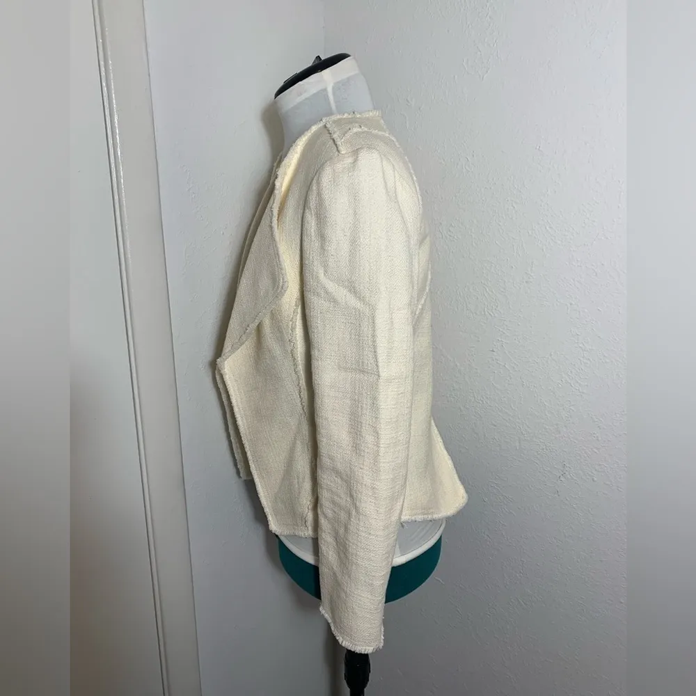 10 Crosby cream raw edge open front blazer size 8 - Image 5