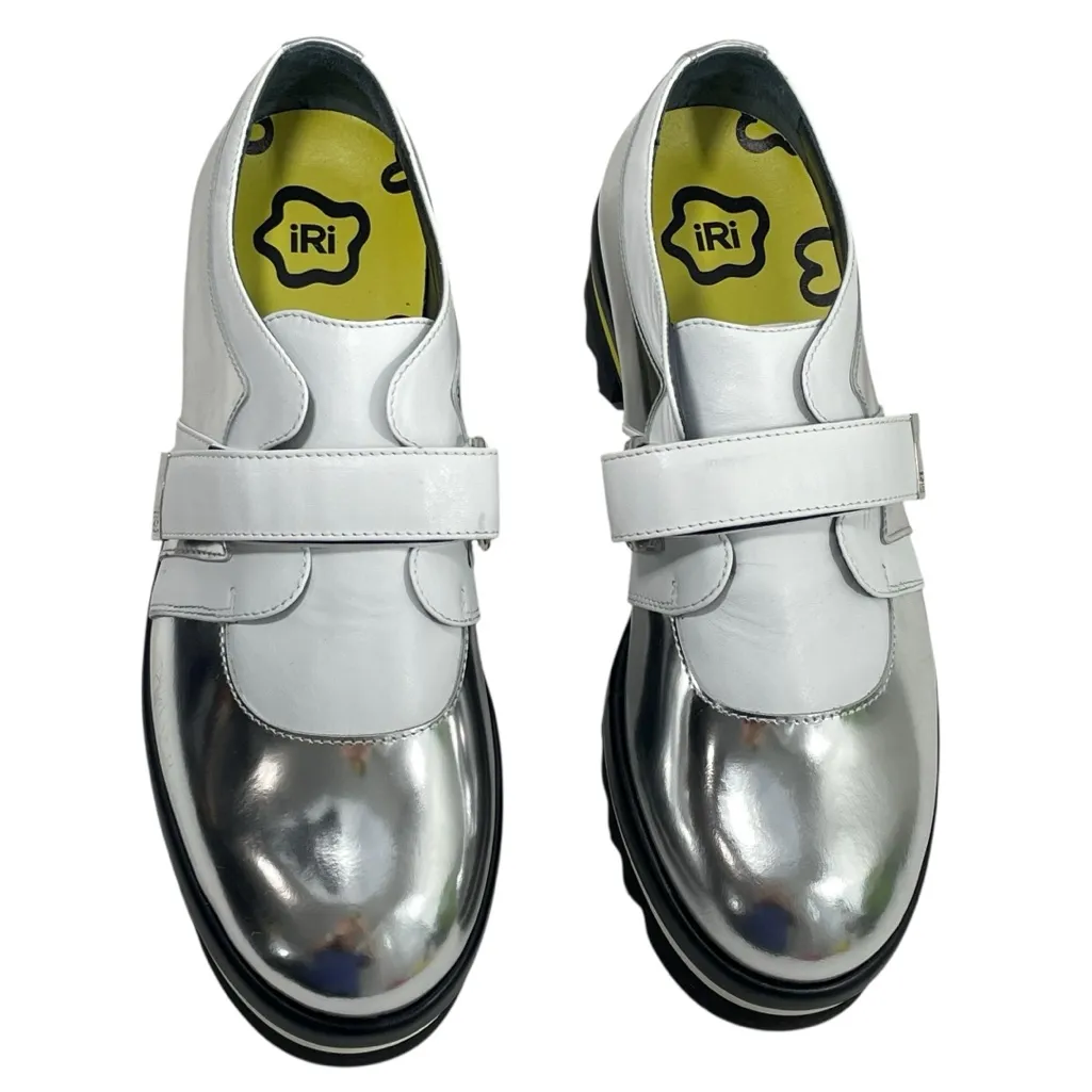 NIB iRi NYC‎ DAAN Silver Leather Loafer Size EU 41 Women’s 11 Platform Shoes - Image 3