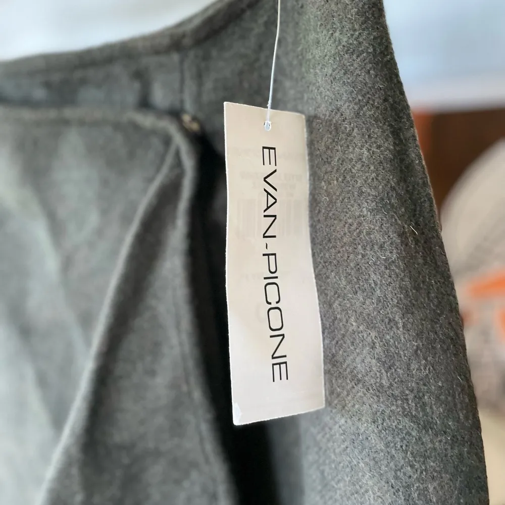 Vintage Evan Piccone Dark Olive Green Faux Wrap Maxi Skirt Size 10 - Image 8