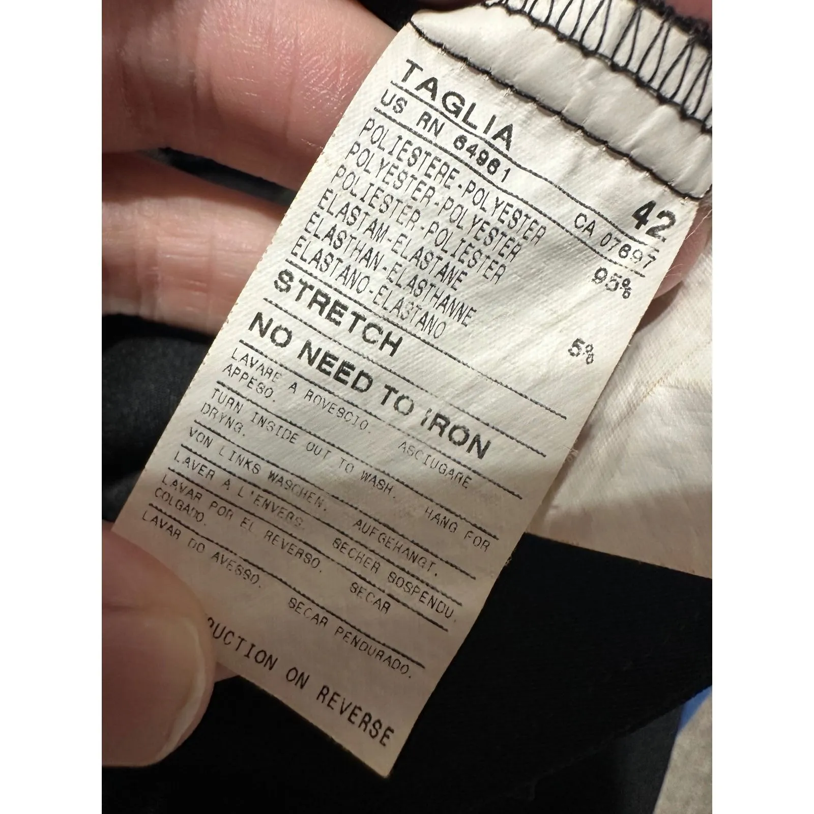 United Colors of Benetton Black Wide Leg Low Rise Dress Pants Women Size 6 - Image 5