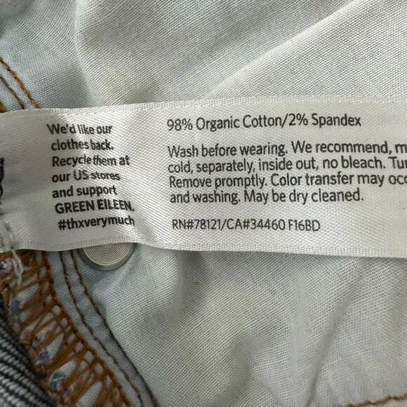 Eileen Fisher Low‎ Rise Organic Cotton Stretch Straight Jean Size 2 - Image 9