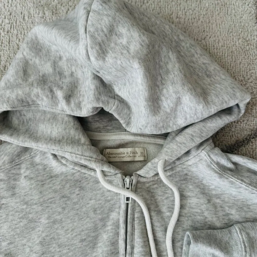 Abercrombie & Fitch Soft Hooded Gray Jumpsuit Loungewear Comfy sz XS - Image 3