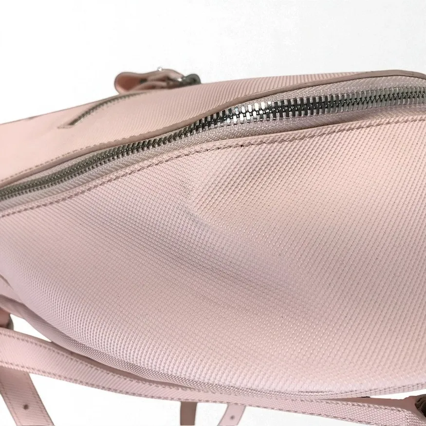 LACOSTE Script Logo Polyvinyl Backpack Light Pink School Travel Barbiecore Fairy - Image 13