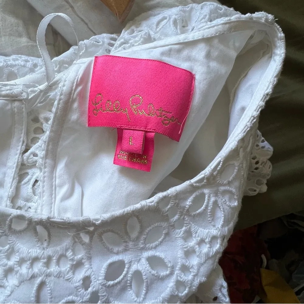 LILLY PULITZER Primm (sand dollar) Eyelet Dress in Resort white large - Image 10