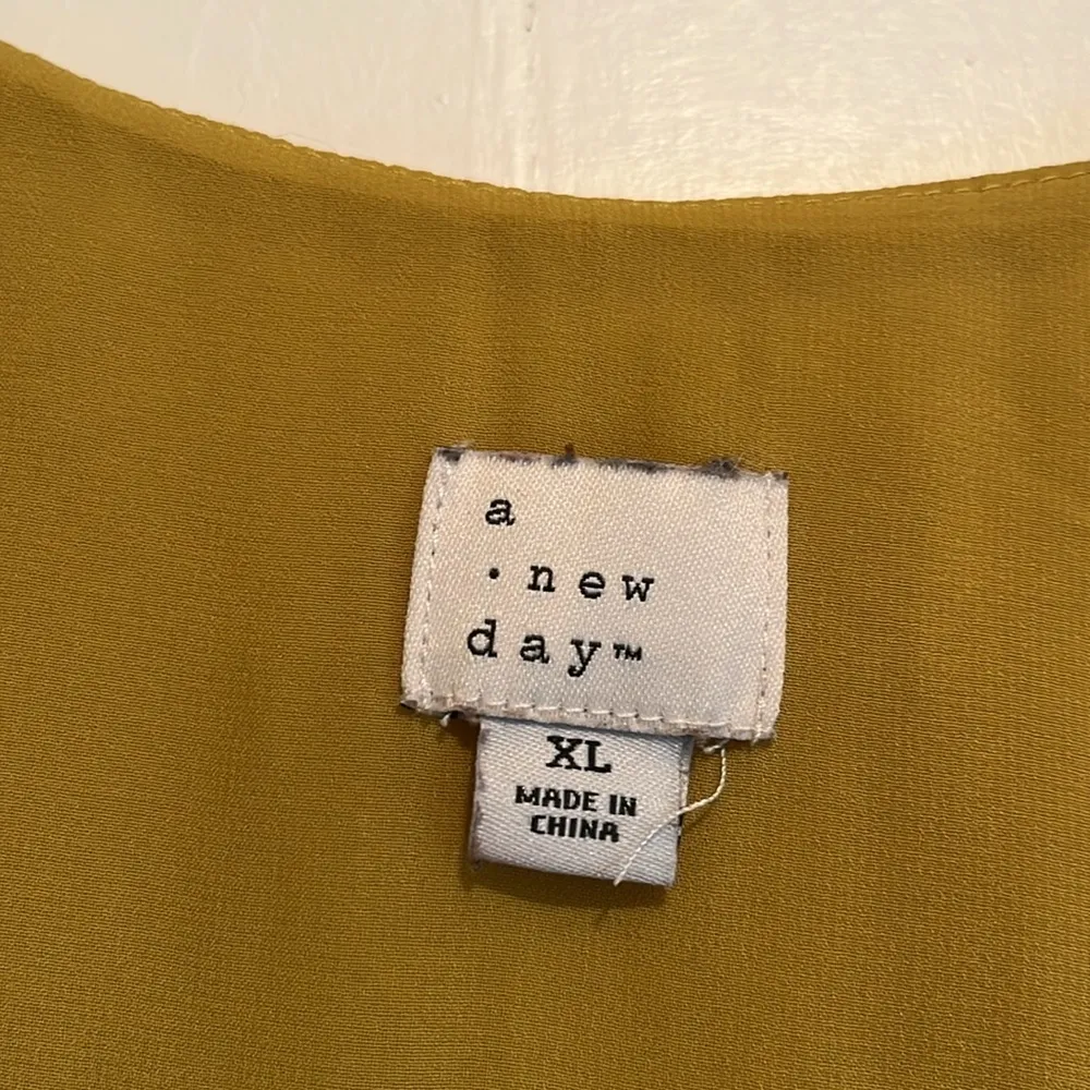 A New Day  | Mustard Yellow Fully Lined Adjustable Spaghetti Straps Tank Top XL - Image 2