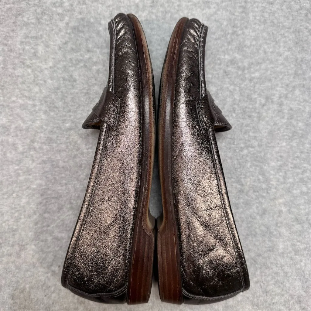 SAS Women's Metallic Leather Penny Loafers Size 10 Casual Flats - Image 9