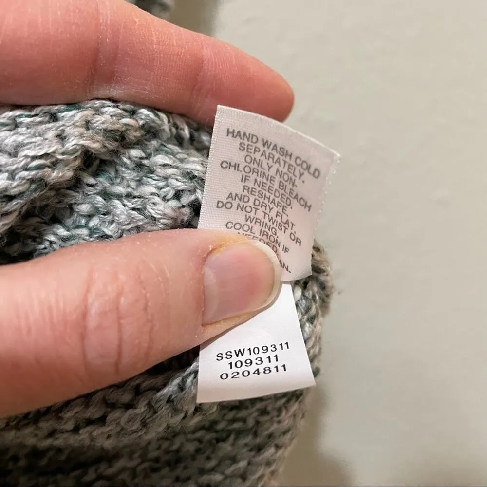 Pure Jill J Jill Green Chunky Knit Crew Neck Tunic Sweater Womens M Marled Size M - Image 4