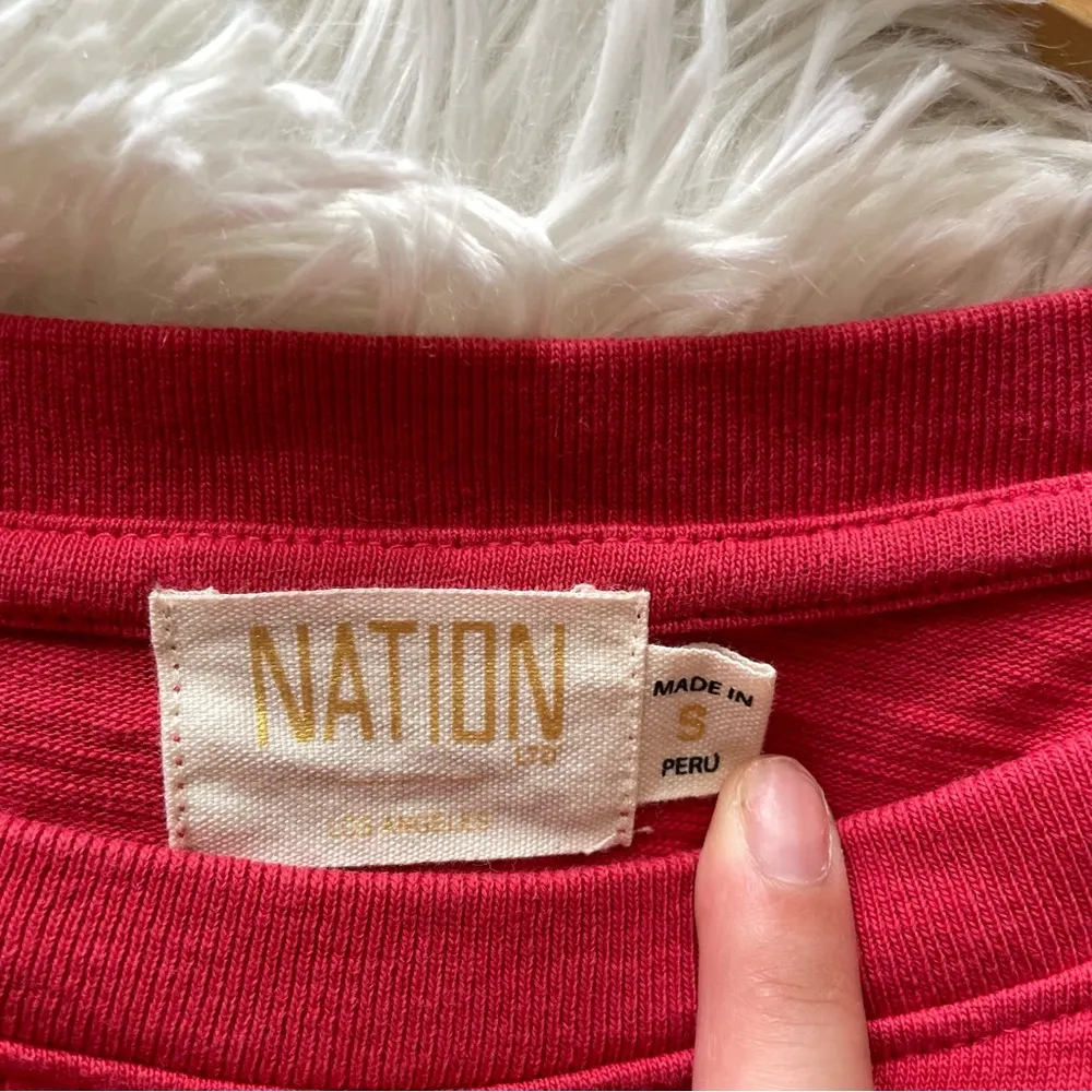 Nation LTD red ruffle long sleeve top - Image 2