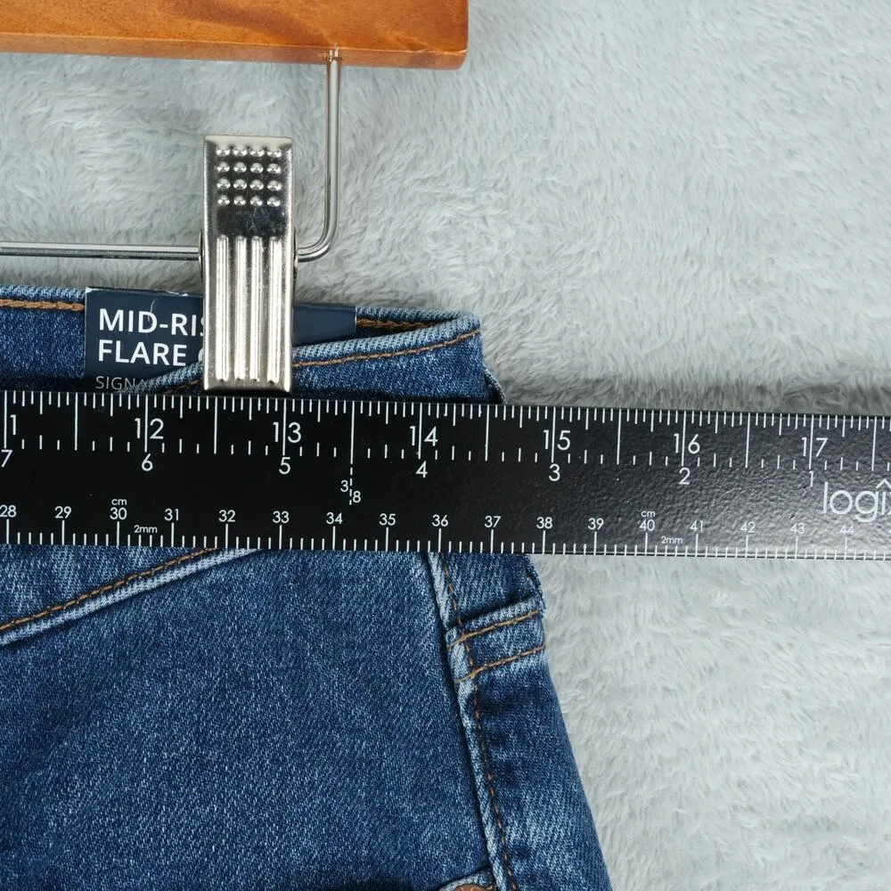 J Crew Factory Jeans Womens 26 Blue Mid Rise Flare Crop Button Fly Stretch 29x26 - Image 7