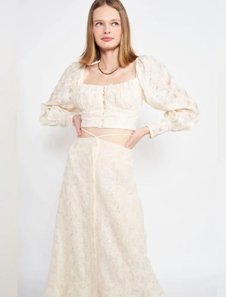 En Saison Agathe Embroidered floral blouse Natural - Image 2