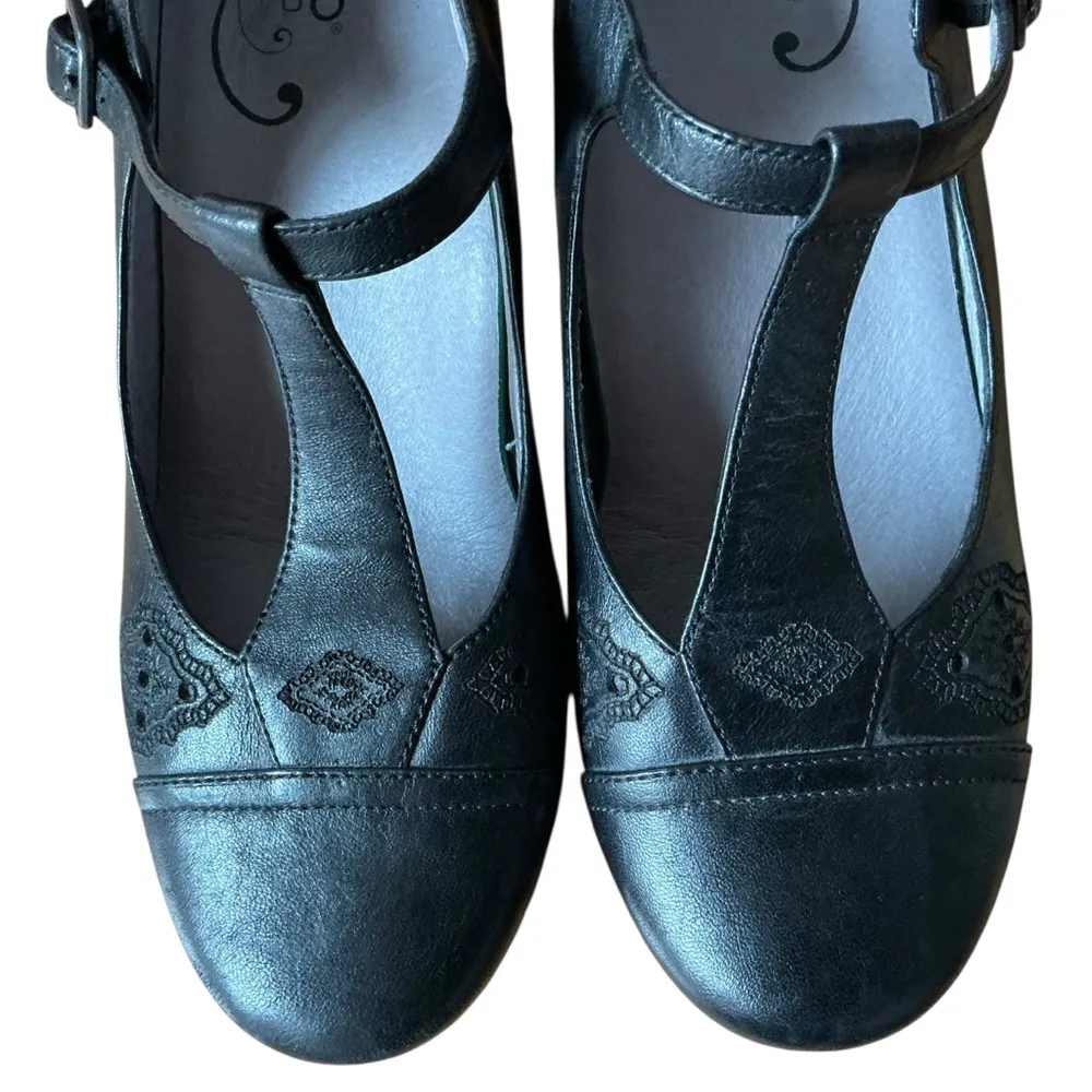 Abeo Renee T strap black leather Mary Jane comfort shoes women’s Sz 7N narrow - Image 7