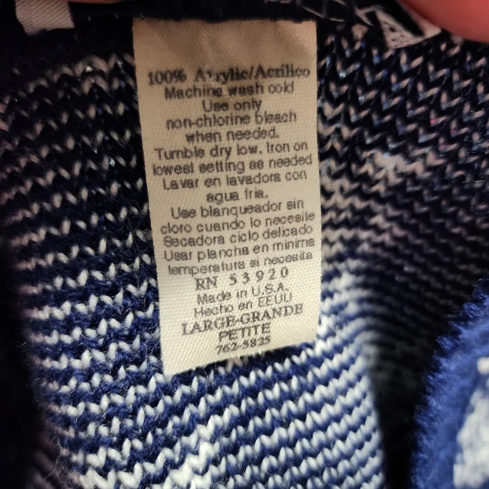 Vintage Cabin Creek blue Snowman vest size lp - Image 6