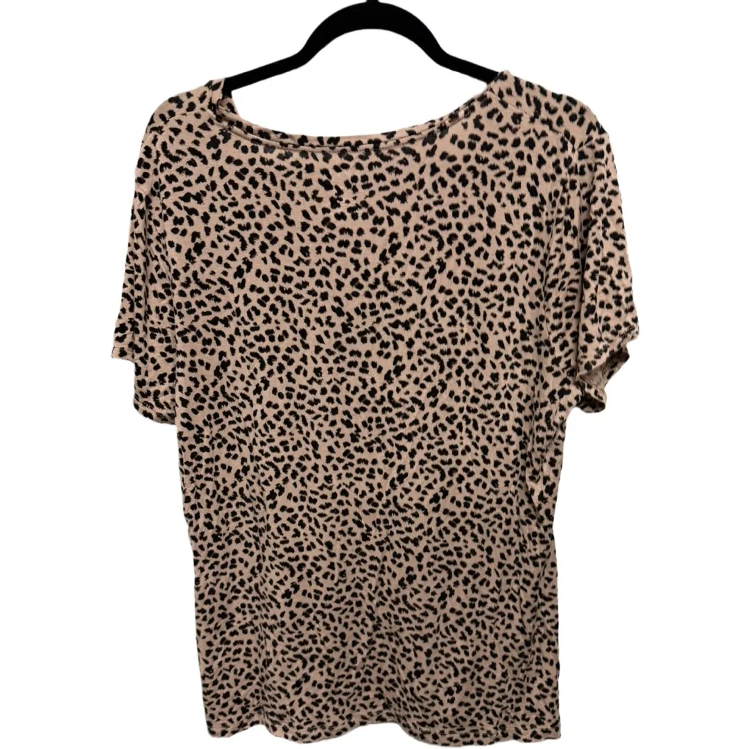 Apt 9 Essentials Brown Animal Print Short Sleeve Tee Size XXL Casual TShirt - Image 4