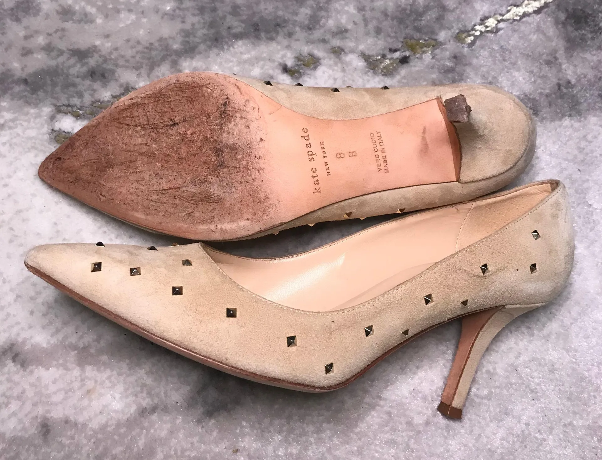 Jacinda Nude Suede Pumps - Image 4