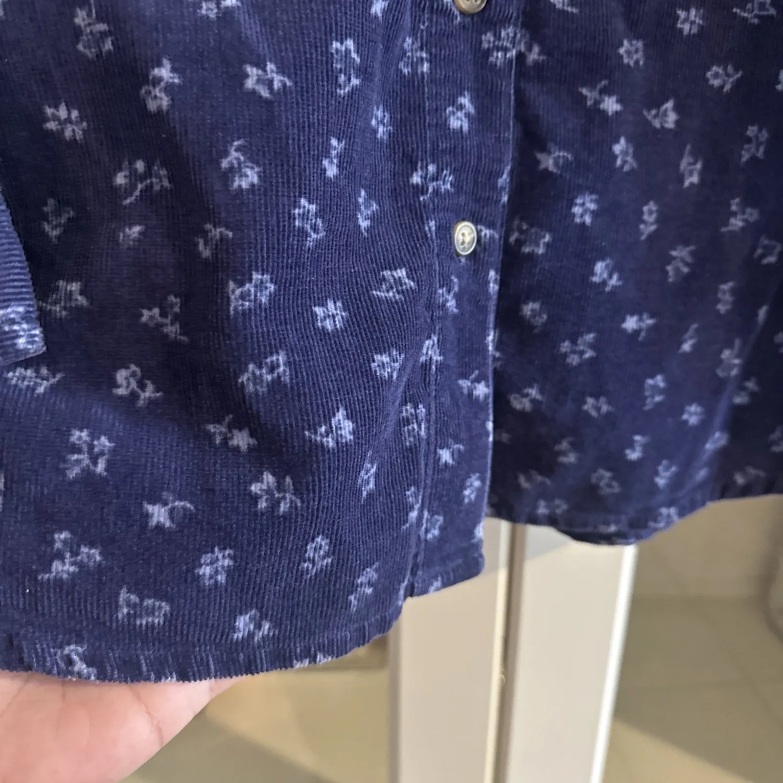 Vintage Tigger Corduroy Shirt Womens‎ Medium Blue Disney Pooh Button Embroidered - Image 5