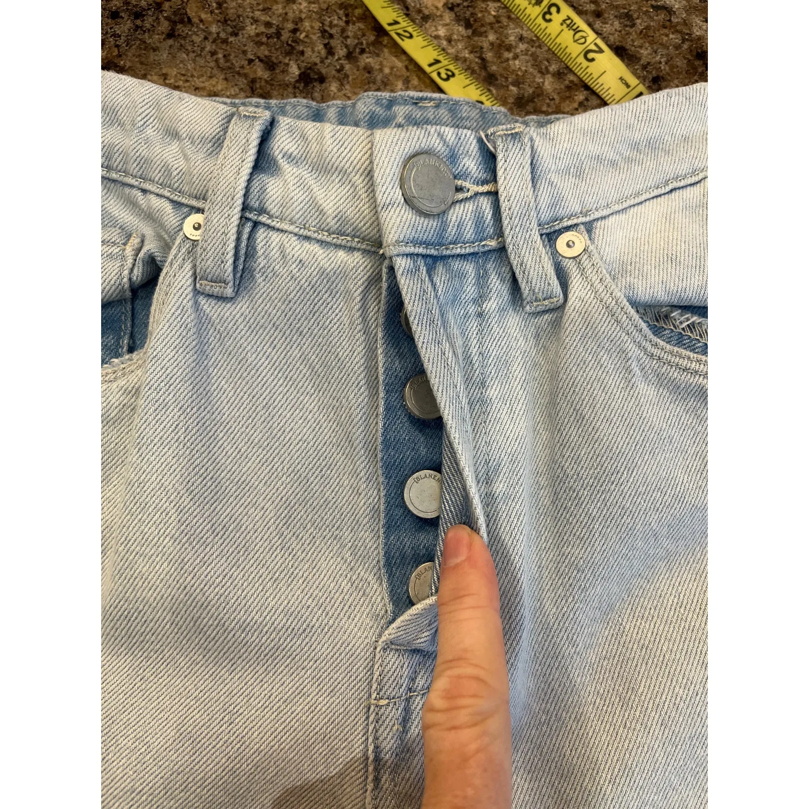 Blank‎ NYC The Baxter Ribcage Straight Leg Colorblock Raw Hem Jeans Size 24 - Image 4