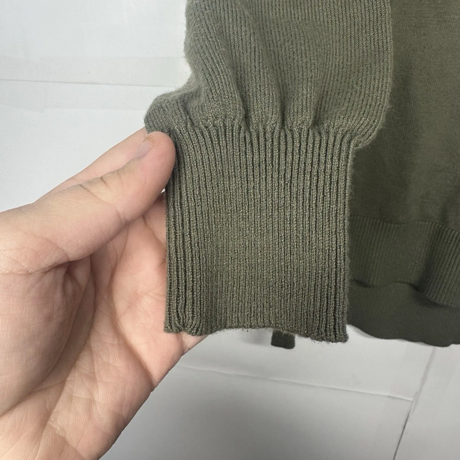 LOFT Women’s Petite Small Olive Green Turtleneck Sweater Ribbed Knit Top - Image 4