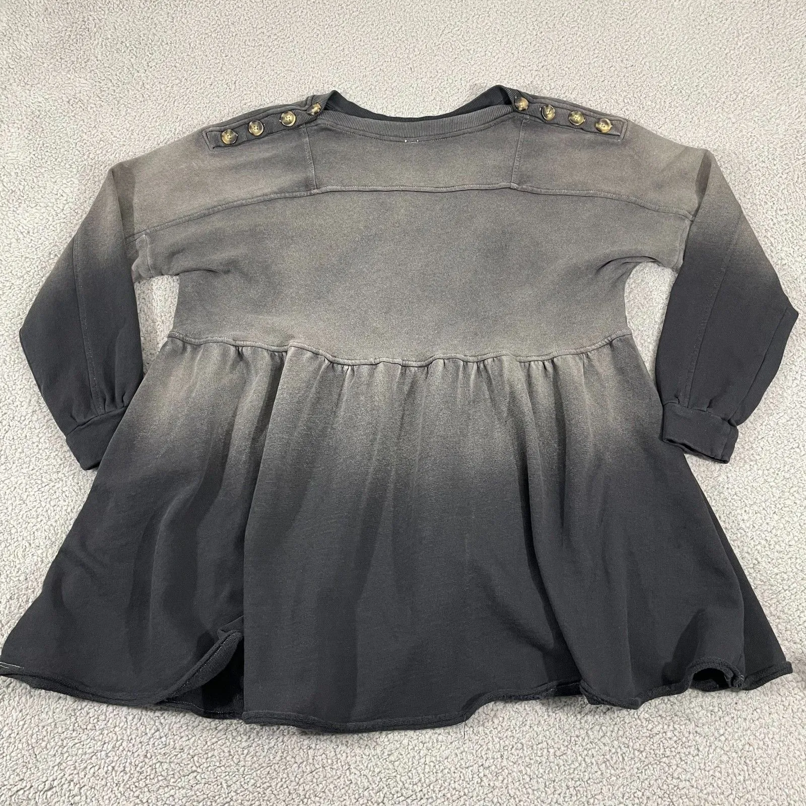 Free People Marlena Dress Women XS Grey Black Ombré Long Sleeve - Image 4