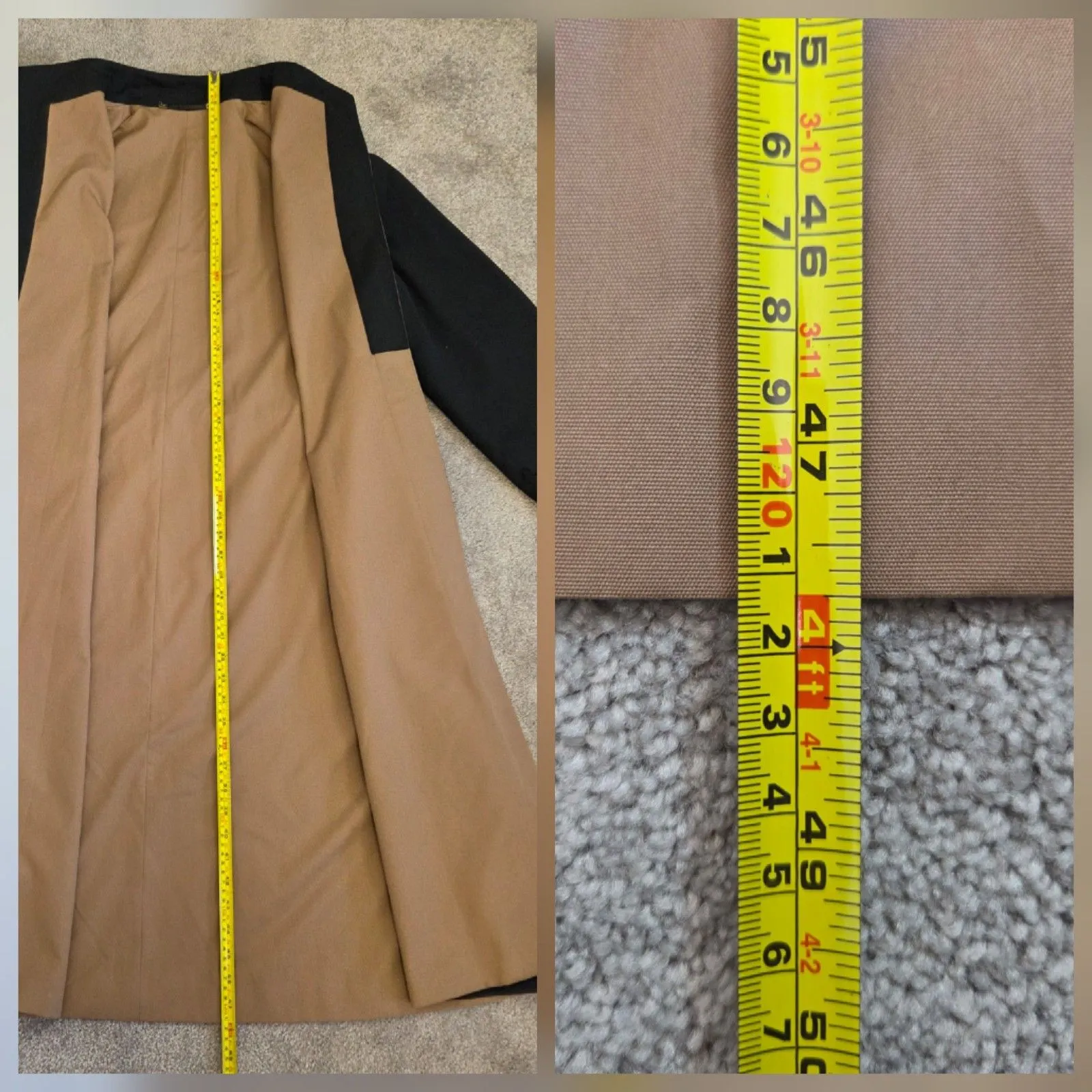 Etienne Aigner Trench Coat Womens 14 Black Tan Belted Reversible Classic Vintage - Image 10