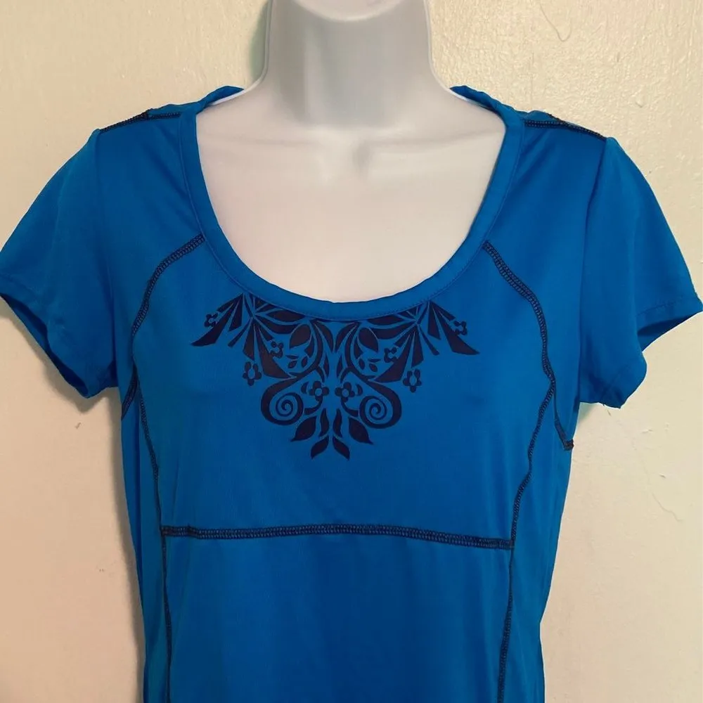 Athleta Teal Blue Short Sleeve Athletic Top - Image 2