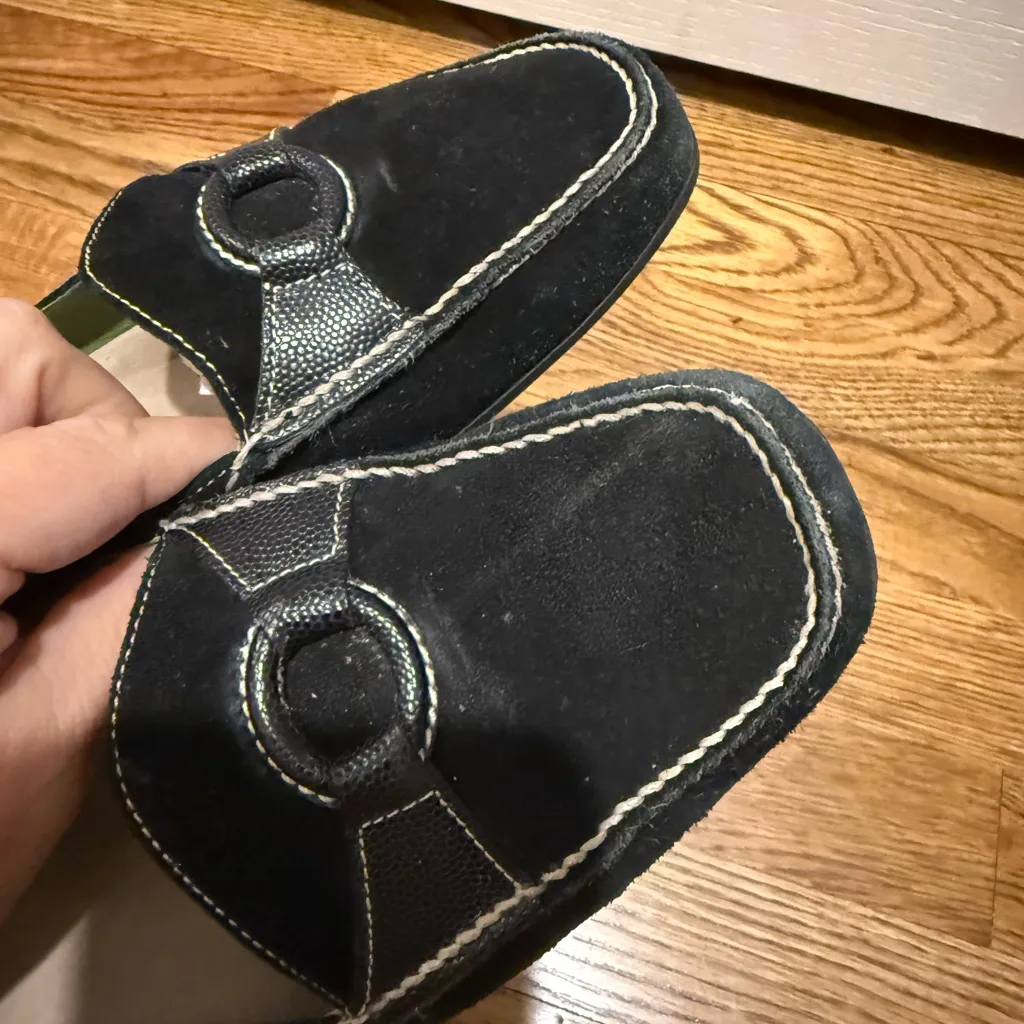 COLE HAAN  Black and Green Loafers with Suede Finish size 6.5 - Image 7