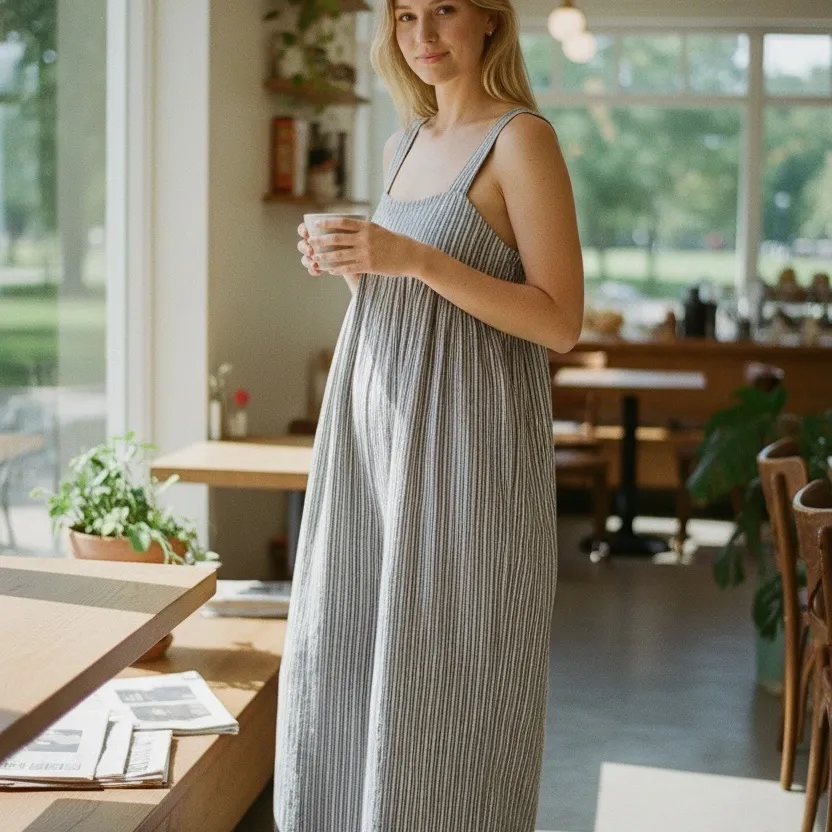 NWOT Maronie X Anthropologie Striped Romper Sleeveless  Jumpsuit Cotton Relax S - Image 2