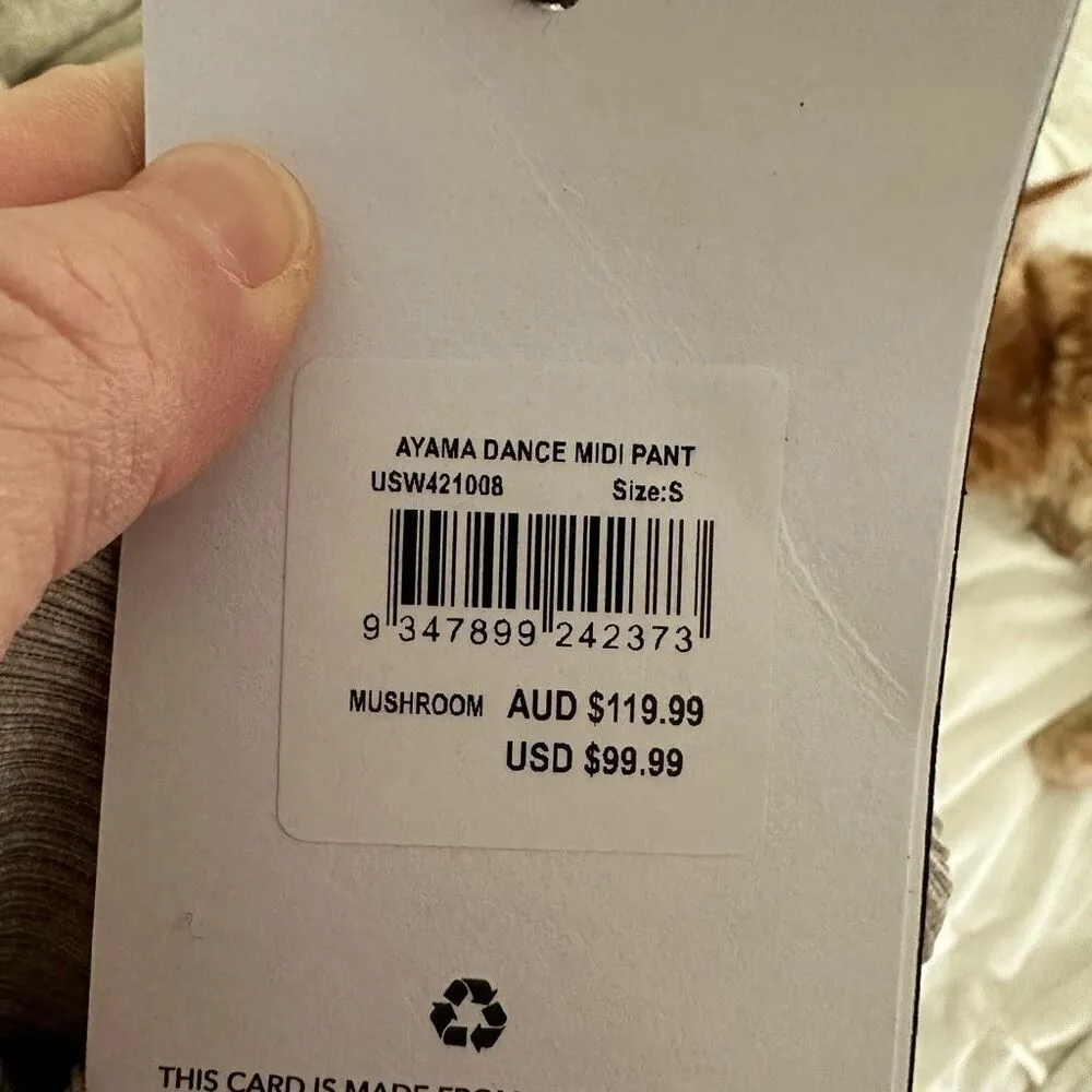 The Upside Women’s Small Ayama Dance MIDI Pant Mushroom NWT Revolve - Image 4