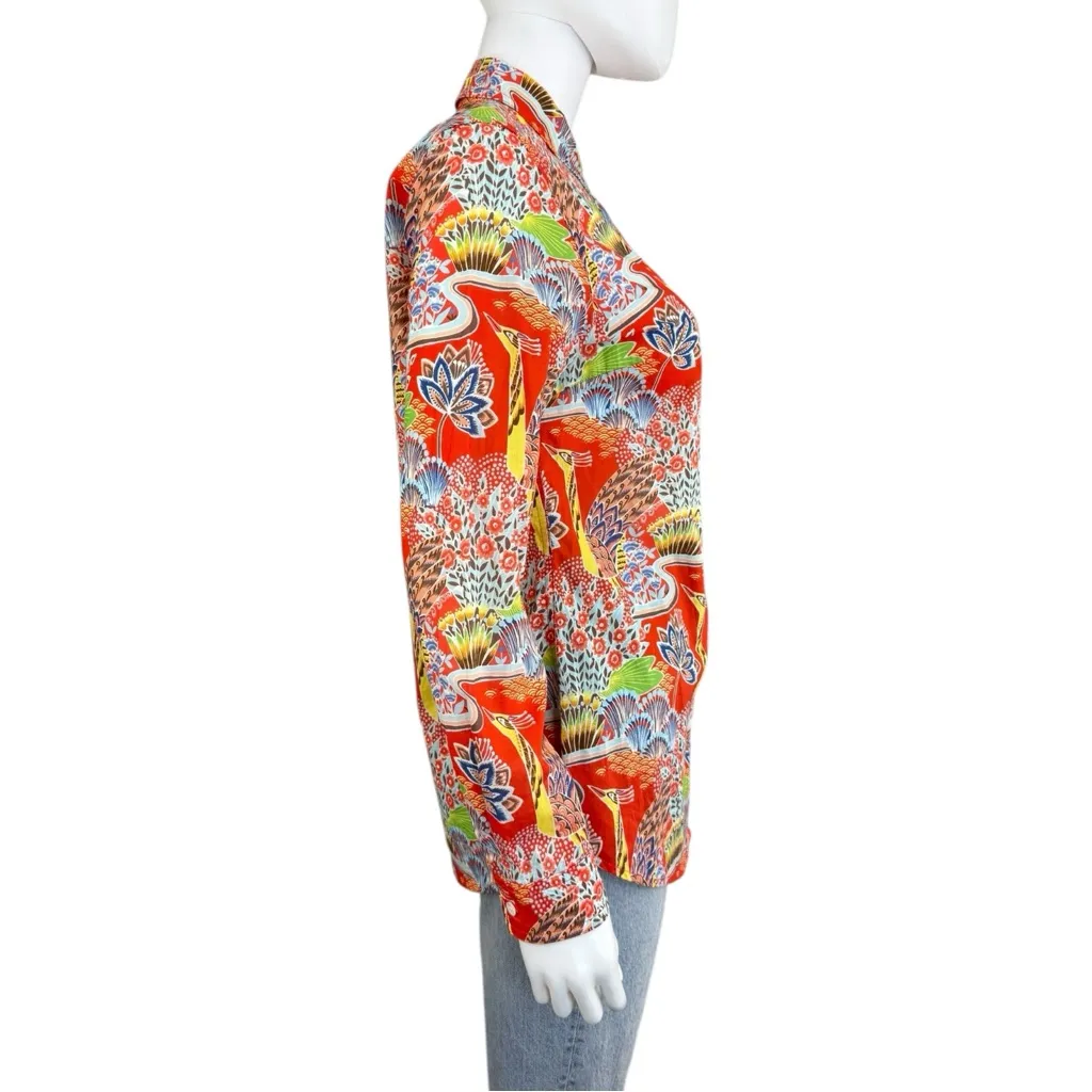 J. McLaughlin 100% Cotton Paisley Print Button-down Shirt Size S - Image 4