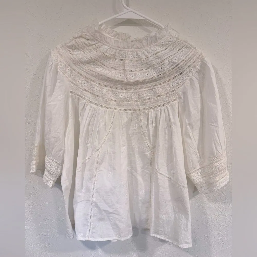 Anthropologie Forever That Girl Kari Embroidered Blouse NWT Size 10 - Image 4