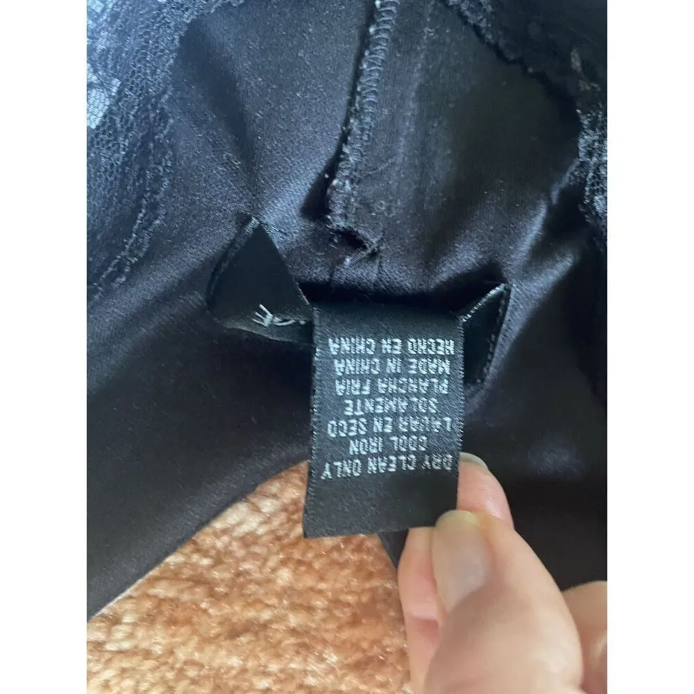 Alyn Paige New York Black White Floral Sleeveless Dress Lace Trim Size 7/8 - Image 4