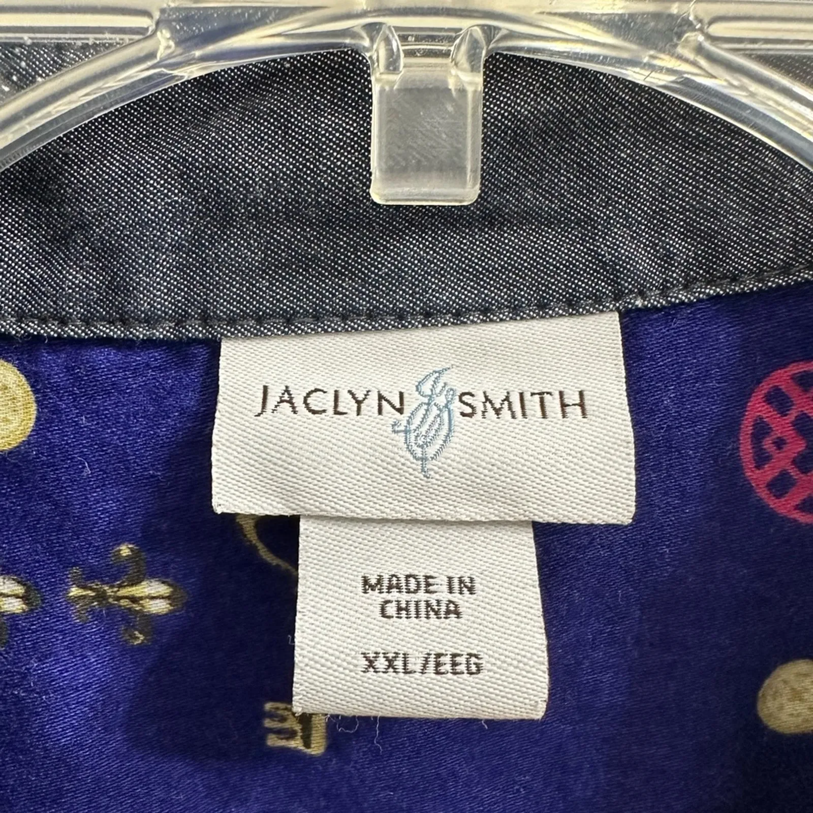 Jaclyn Smith Purple Key Pattern Long-sleeve Button Up XL 80's 90's Style - Image 7