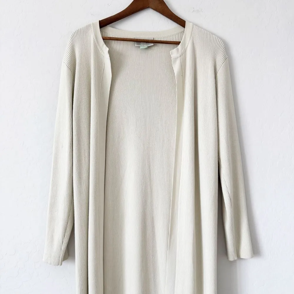 Anthropologie Saturday Sunday Long Sleeve Ribbed Knit Long Duster Cardigan Sz L - Image 2