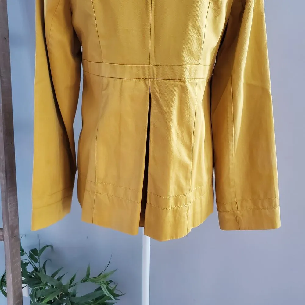 Mossimo Women's Yellow Pleated Peacoat Jacket Size S - Image 5