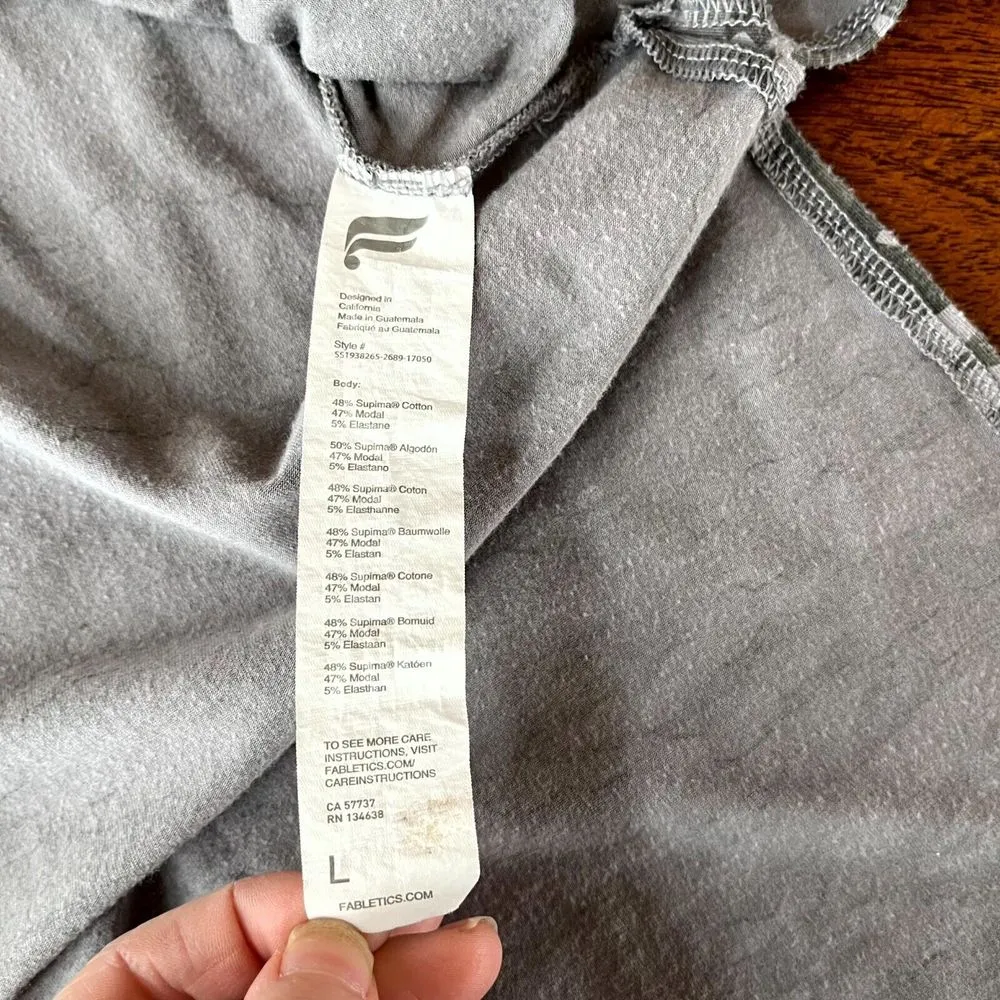 Fabletics T-Shirt Womens Large Camouflage Print Cotton High Low Hem Crew‎ Neck - Image 5