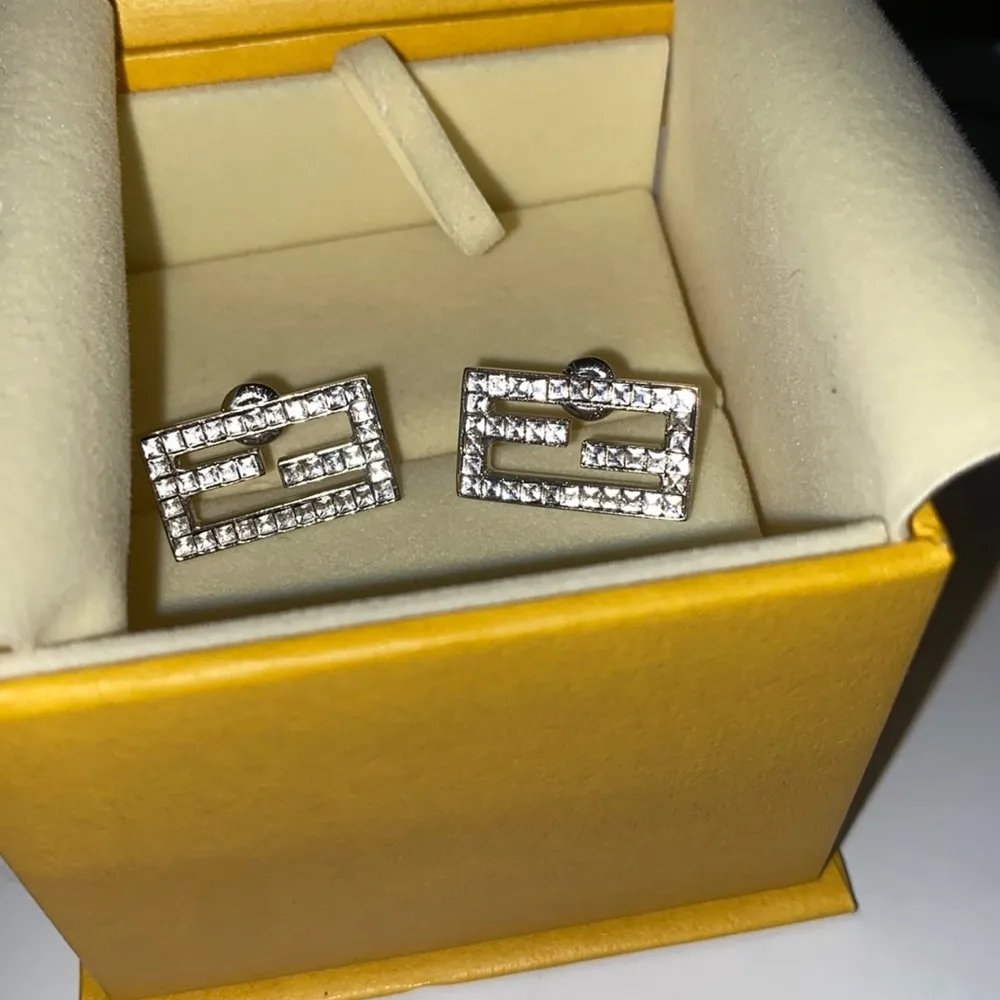 Baguette FF Crystal Embellished Earring - Image 3