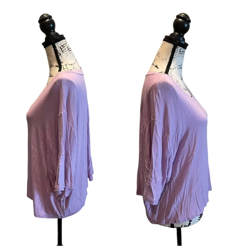 Fabletics  cropped T-Shirt Purple Plus Size 3X Cropped Oversized Athleisure - Image 3