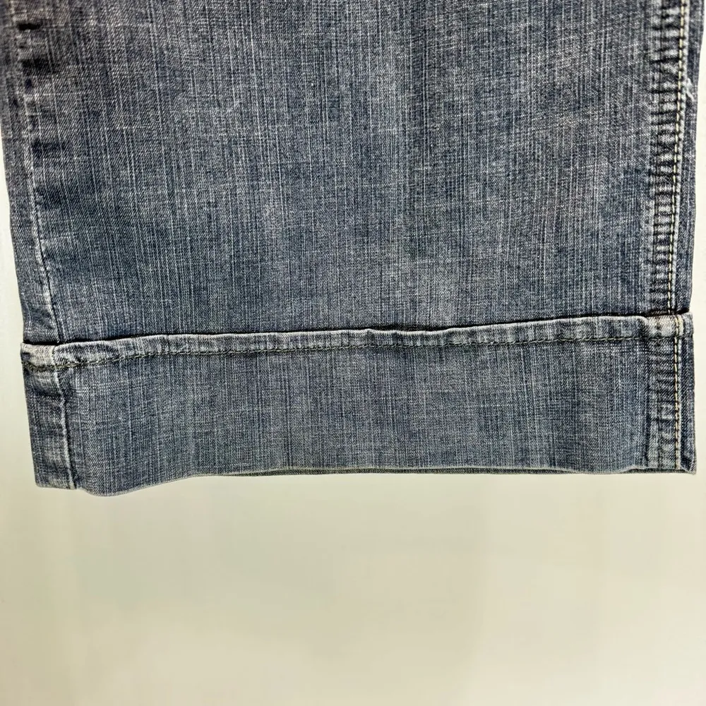 Nautica Wide Leg Jeans Lightweight Chambray Denim Cuffed Hems Prep Indie Sleaze - Image 7