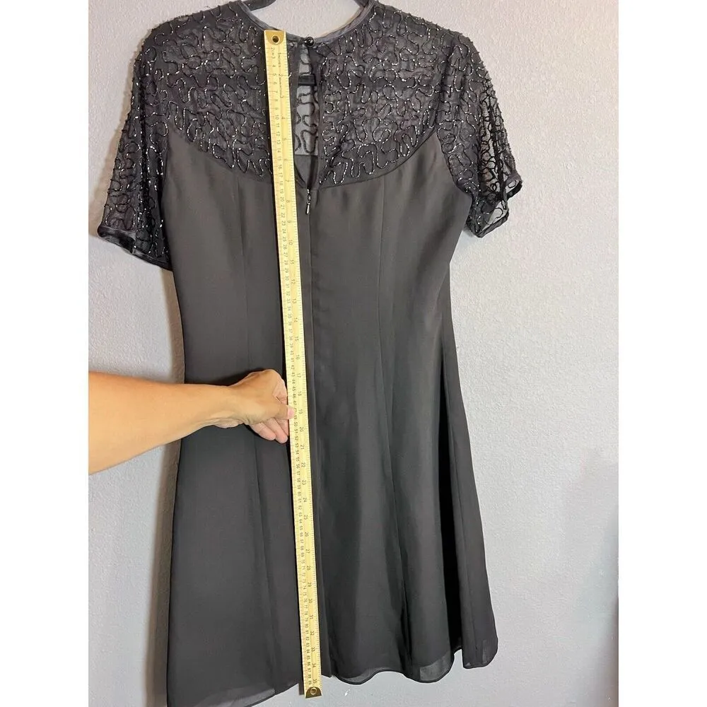 Laurence Kazar Womens vintage short sleeve beaded Formal dress, Size Medium - Image 6