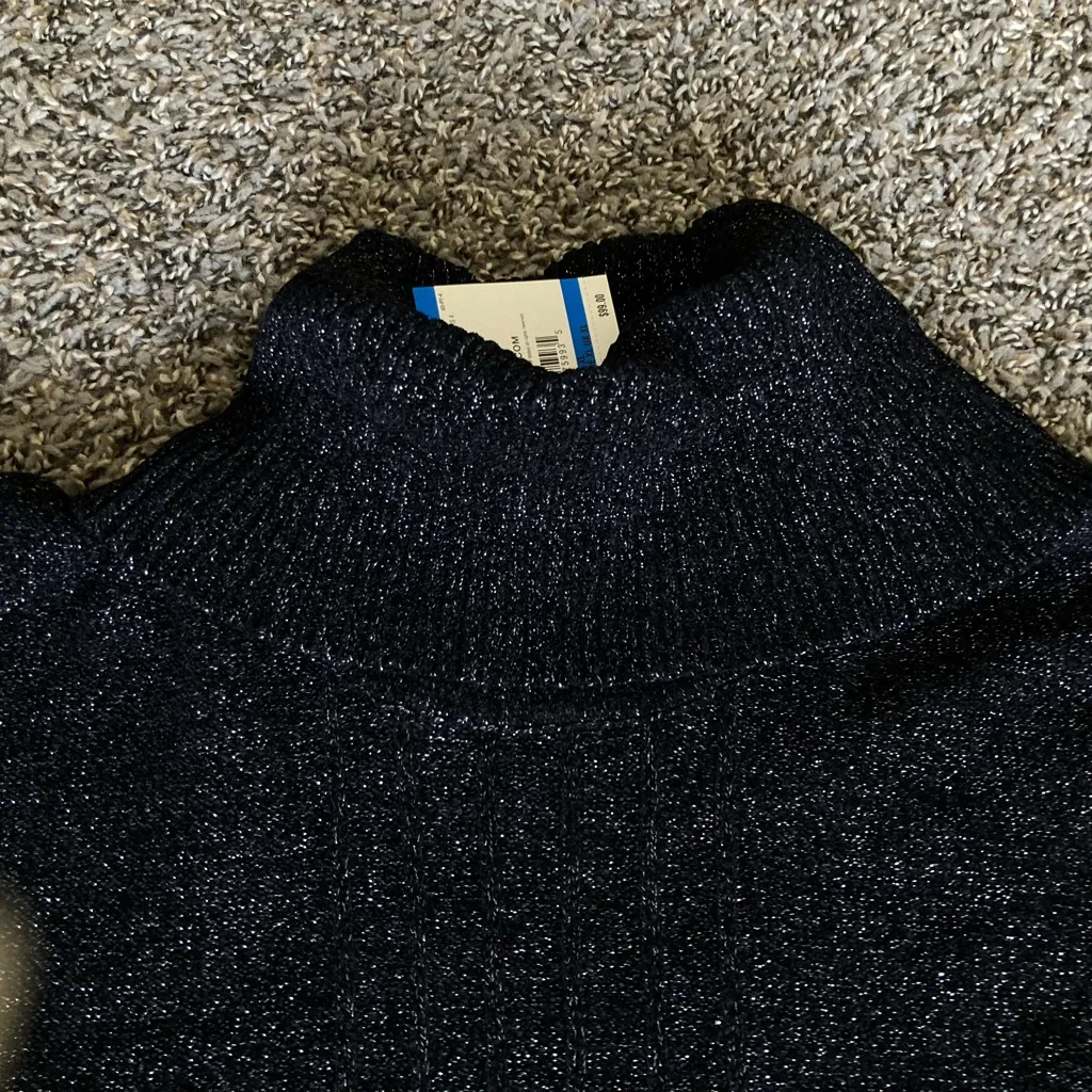 Anne Klein Black Metallic Turtleneck Sweater XL NWT - Image 10