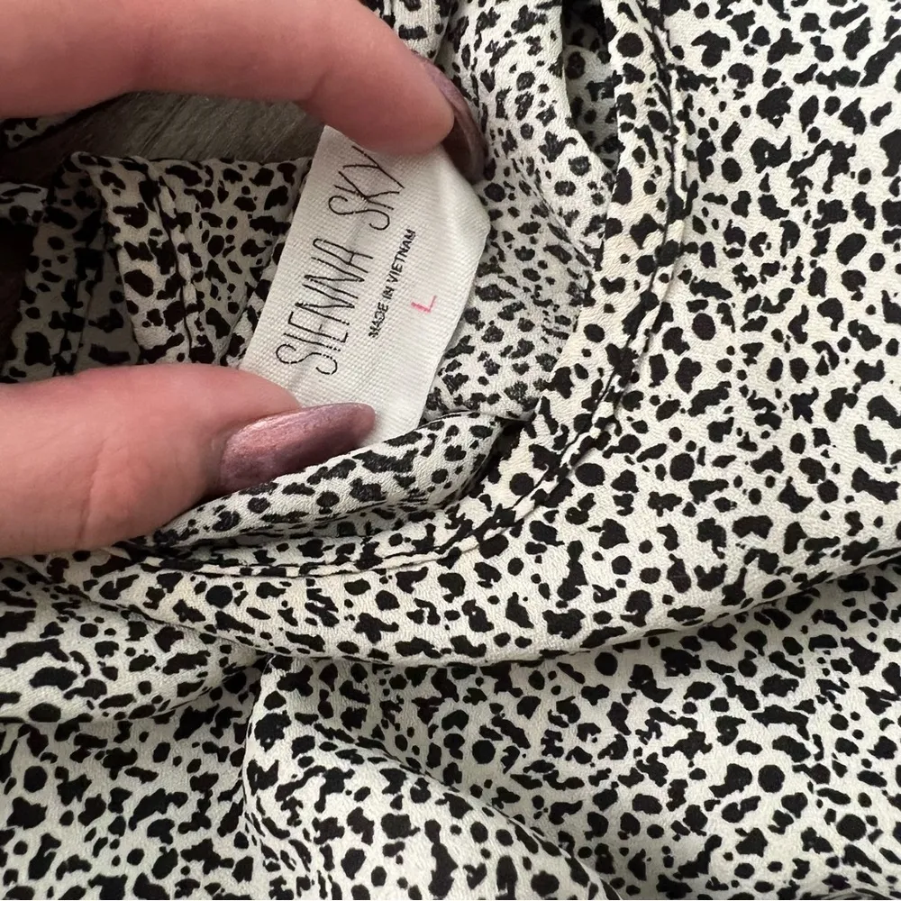 Short Puff sleeve polka dot Spotted Animal Print L - Image 7