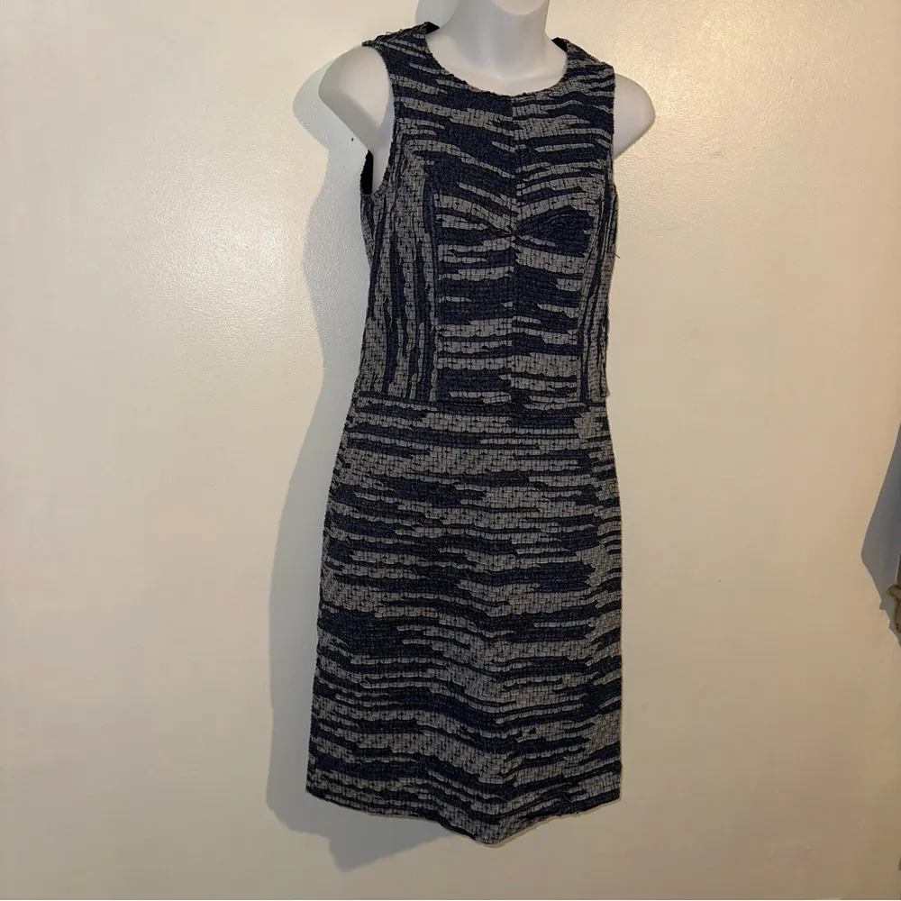 DEREK LAM Striped Jaquard Knee-Length Sheath pencil Dress Size 0 Silk Lined 🆕 - Image 8