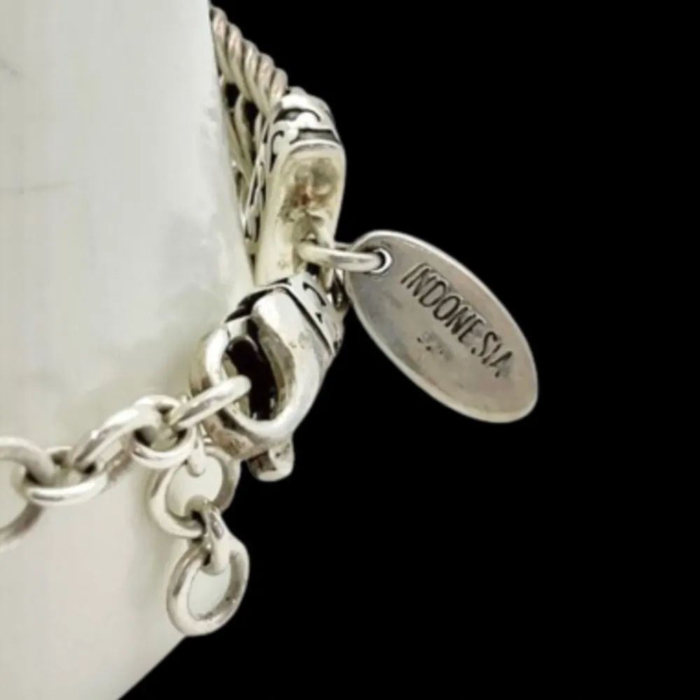 Woven Figure Eight Sterling Silver Cut Out Bracelet With Stations - Image 5