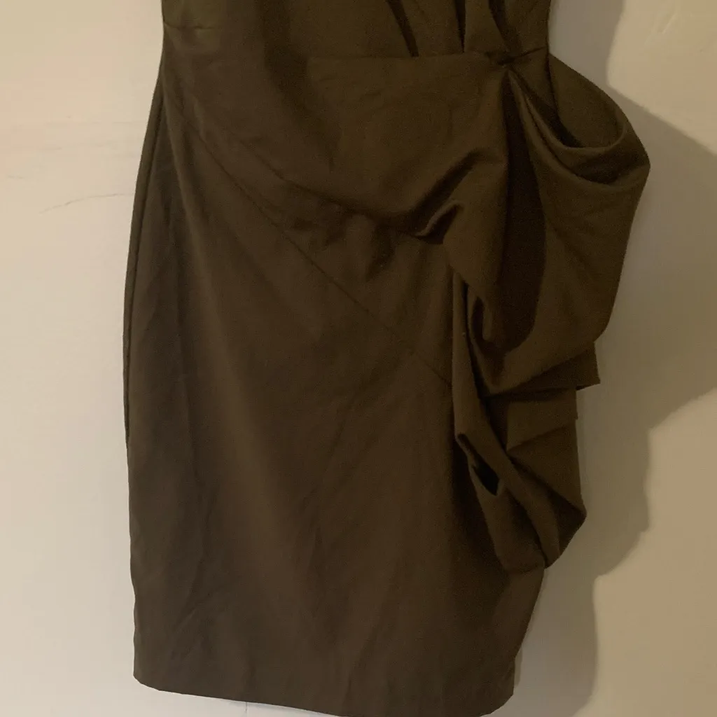 ASOS Brown Mini Dress with Ruffle Detail - Image 3