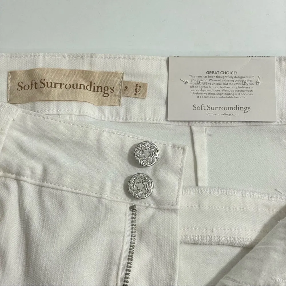 NWT Soft Surroundings Ultimate White Wide Leg Full Length Trouser Jeans Size 14 - Image 5