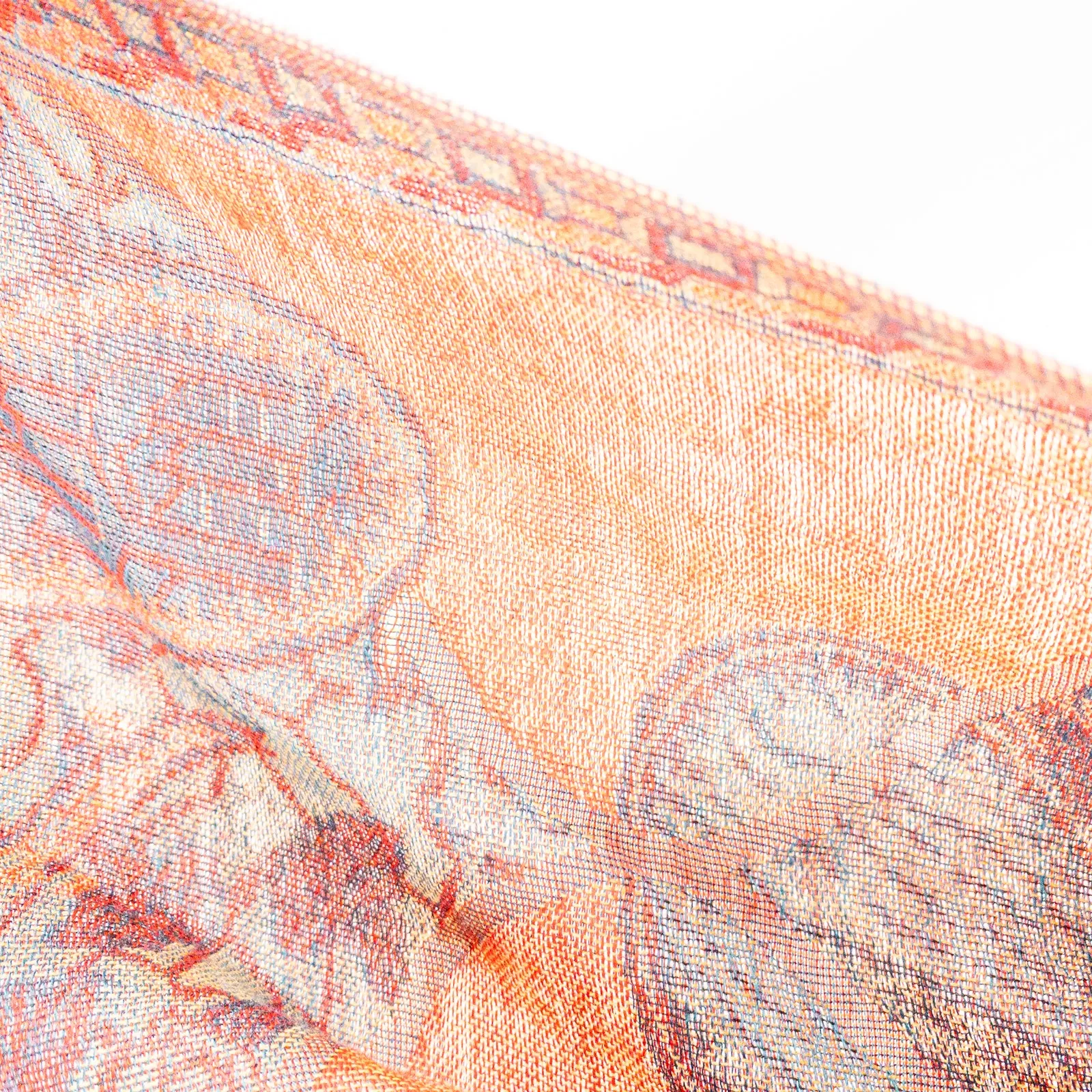 Pashmina Multicolor Red Green Blue Paisley Scarf Womens One Size - Image 11