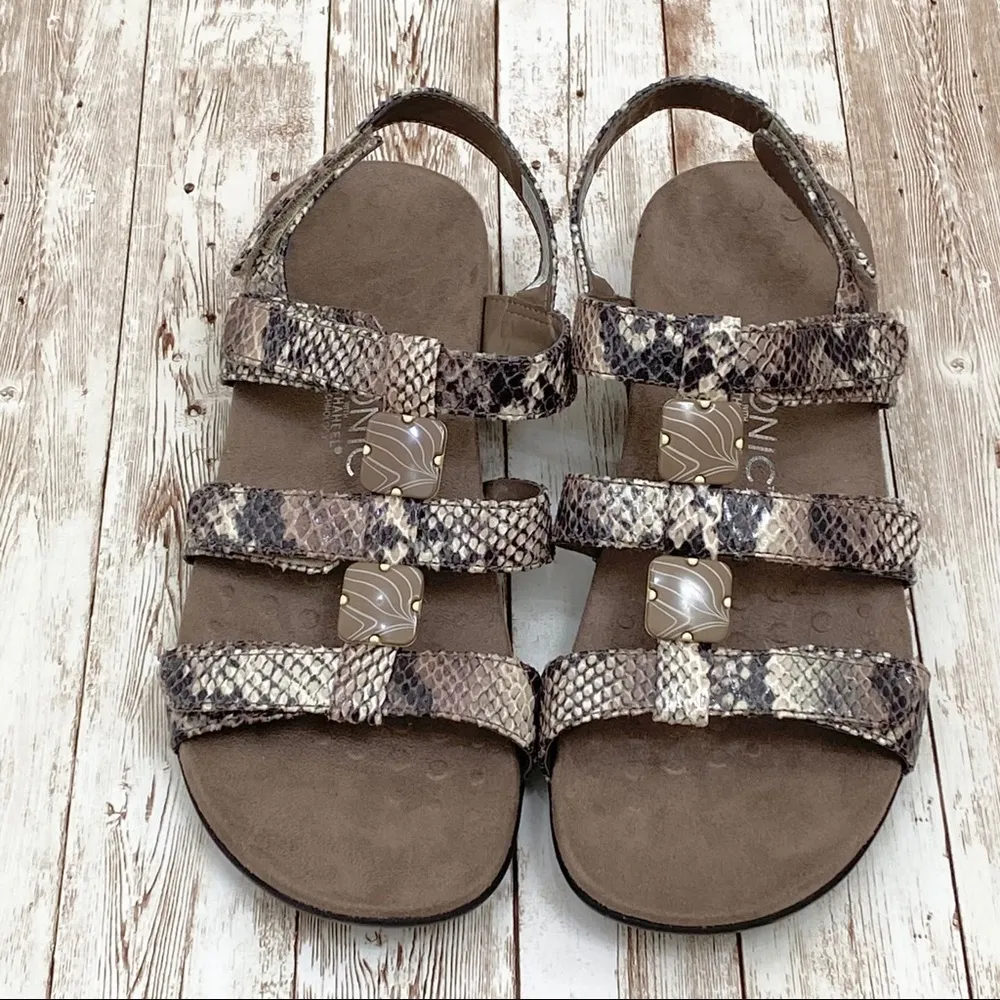 Vionic Rest Amber Natural Beige Snake Sandals 9 - Image 10