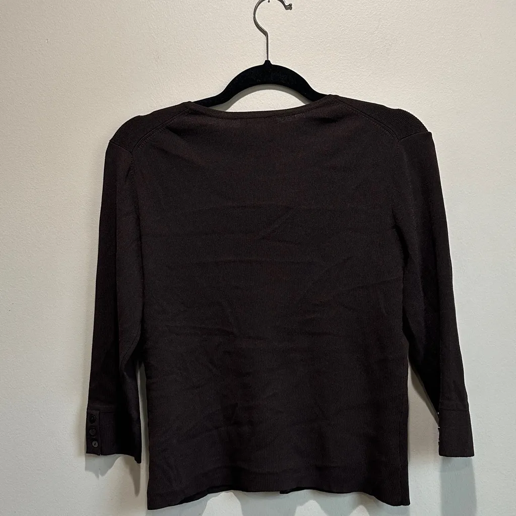 Talbots Brown Button-Down Women's Shirt - Image 7