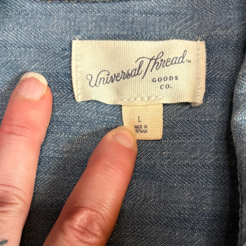 Universal Thread Western Denim Shirt Dress - Image 2